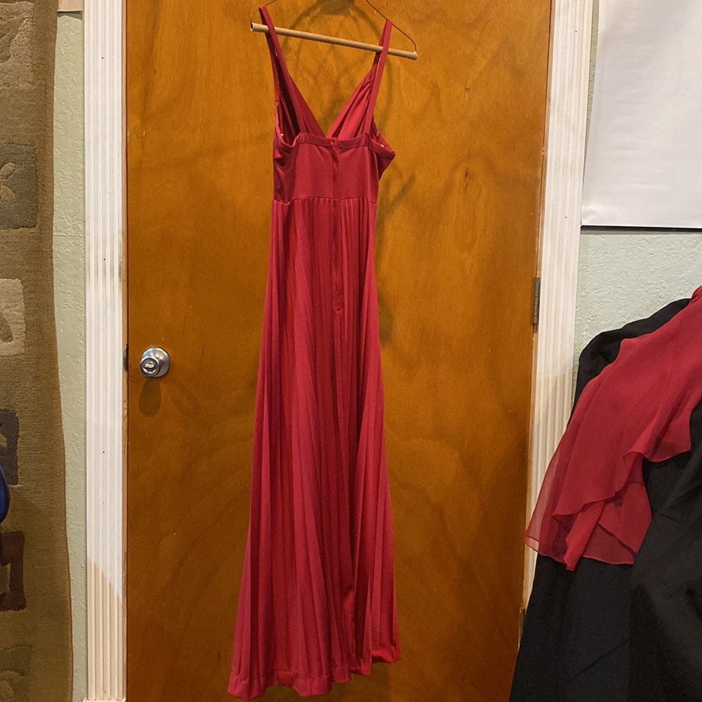 Red Formal Hand-Made Dark Red Dress - Picture 3 of 4